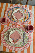 Load image into Gallery viewer, Set of decorative placemats with floral patterns on a striped tablecloth. - Thread Vision Client Spotlight, Maude& May by Talia Hubble