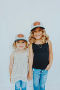 Load image into Gallery viewer, Two children wearing matching baseball caps and jeans on a white background - Thread Vision Client Spotlight, Cheerfully U by Alyssa Webster