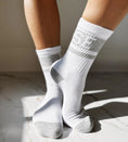 Load image into Gallery viewer, White socks worn by a person on a light background - Thread Vision Spotlight, Hill x Sarah, Sarah Hill 
