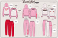Load image into Gallery viewer, Dumb Girl Apparel product line with pink and red hoodies and pants on a white background. - Thread Vision Client Spotlight, Sunday Cherries

