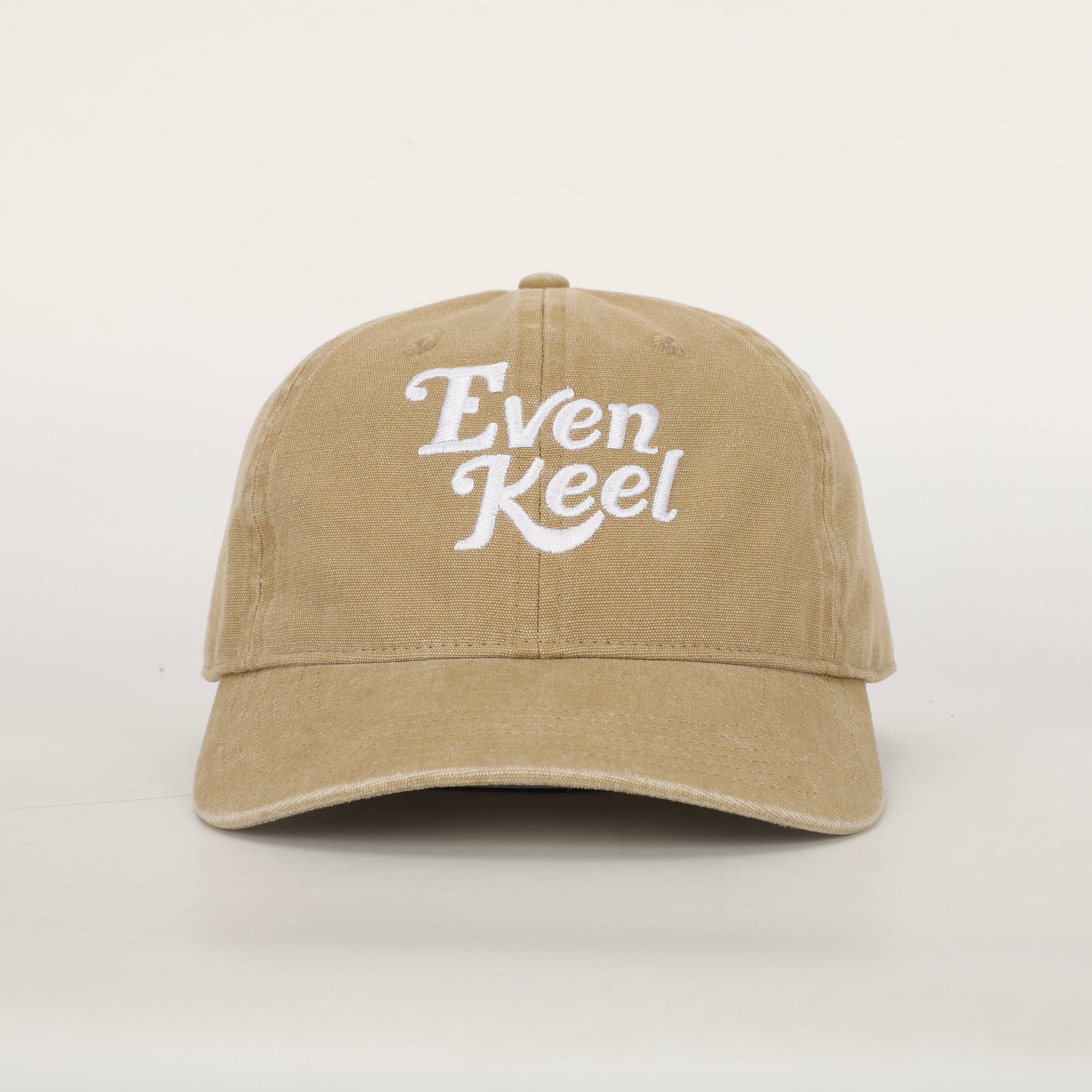 Beige cap with 'Even Keel' text on a beige background - Thread Vision Client Spotlight