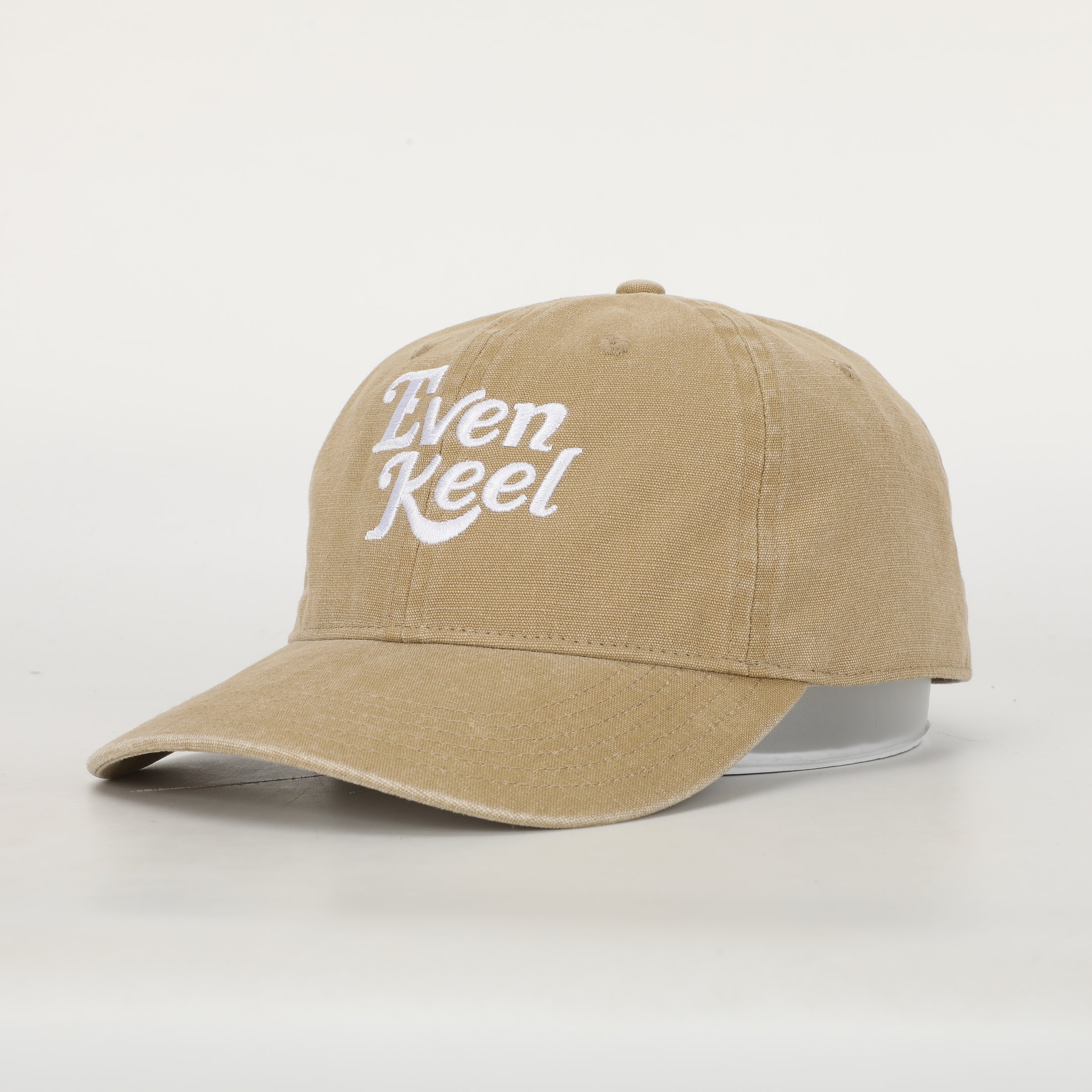 Beige cap with 'Even Keel' text on a white background - Thread Vision Client Spotlight