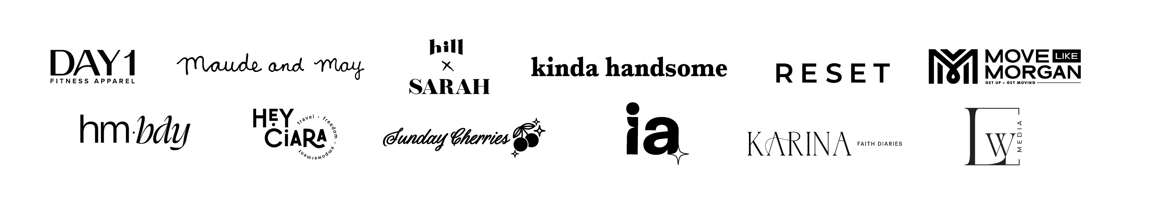 Collection of various brand logos arranged horizontally. Thread Vision, Client Logos