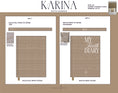 Load image into Gallery viewer, Design layout for 'KARINA FAITH DIARIES' with fabric swatches and text options. Thread Vision Spotlight
